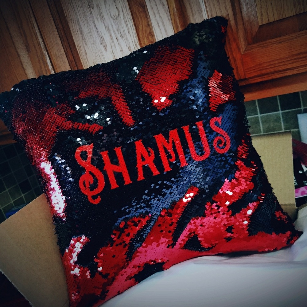 Sequin pillow